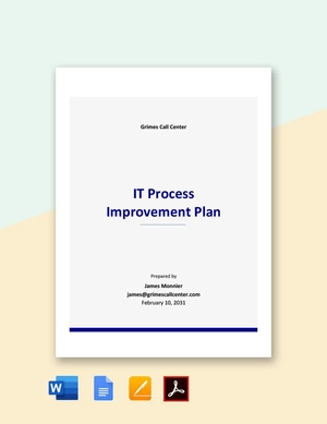 IT Process Improvement Plan Template