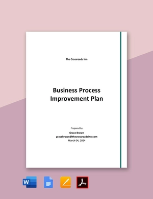 Business Process Improvement Plan Template