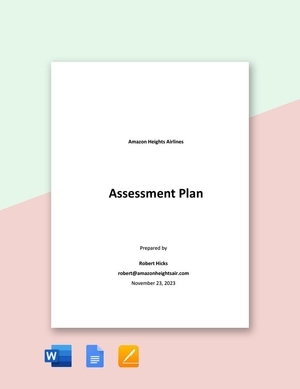 Assessment Plan Template Assessment Plan Template