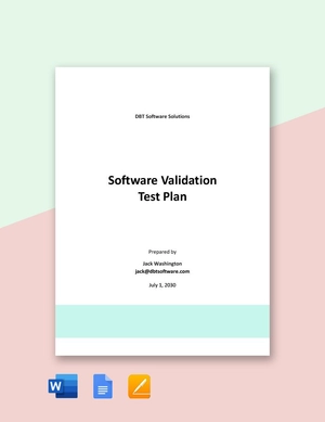 Software Validation Test Plan Template� Software Validation Test Plan Template�
