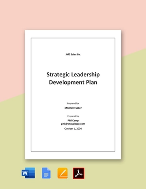 Strategic Leadership Development Plan Template Strategic Leadership Development Plan Template