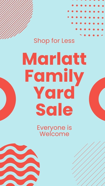 Free Yard Sale Instagram Story Template to Edit Online