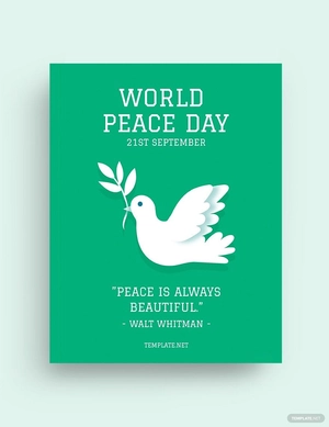 World Peace Day Greeting Card Template