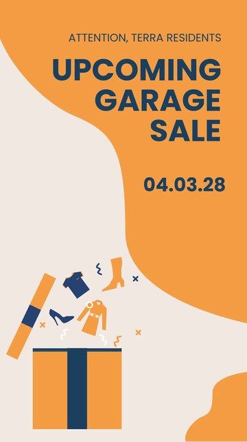 Free Garage Sale Announcement Whatsapp Post Template to Edit Online