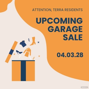 Free Garage Sale Announcement Linkedin Post Template to Edit Online