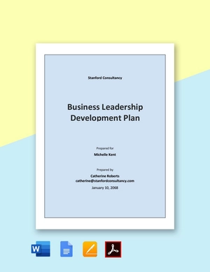 Business Leadership Development Plan Template