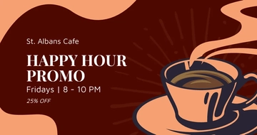 Free Happy Hour Promotion Facebook Post Template to Edit Online
