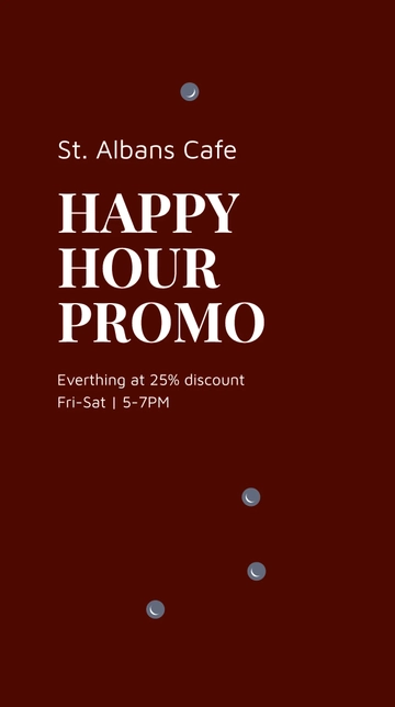 Free Happy Hour Promotion Whatsapp Post Template to Edit Online
