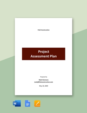 Project Assessment Plan Template Project Assessment Plan Template