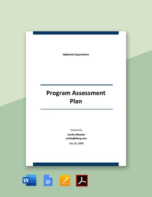 Program Assessment Plan Template