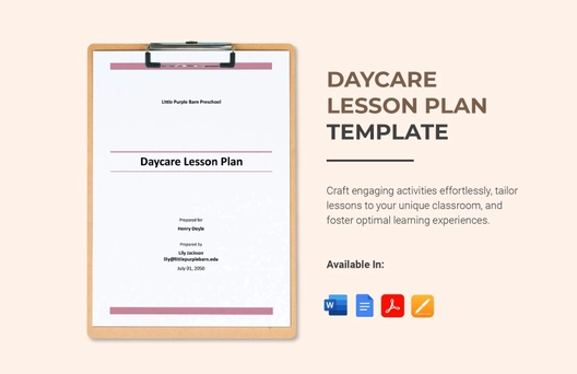 Daycare Lesson Plan Template