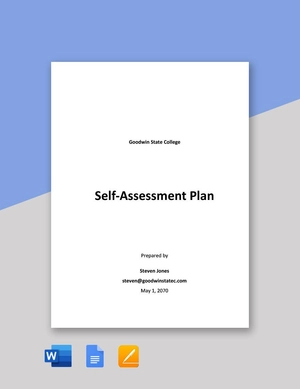 Self Assessment Plan Template