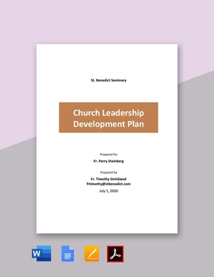 Church Leadership Development Plan Template