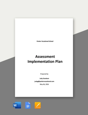 Assessment Implementation Plan Template