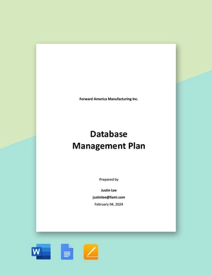 Sample Data Management Plan Template