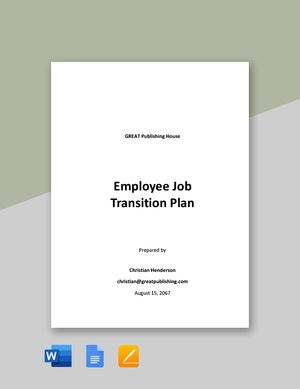 Employee Job Transition Plan Template