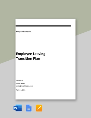 Employee Leaving Transition Plan Template