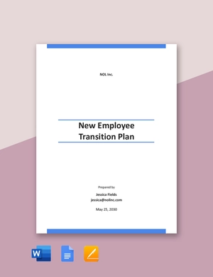 New Employee Transition Plan Template