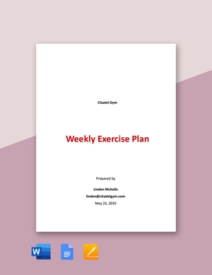 Weekly Exercise Plan Template