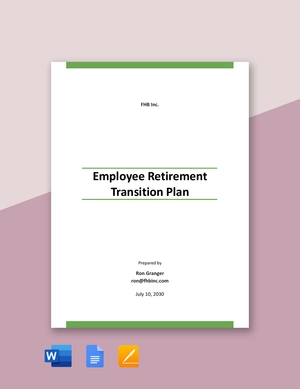 Employee Retirement Transition Plan Template