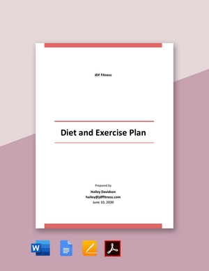 Simple Diet and Exercise Plan Template