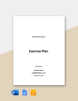 Exercise Plan Template Exercise Plan Template