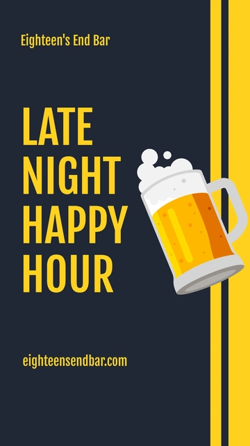 Free Late Night Happy Hour Instagram Story Template to Edit Online