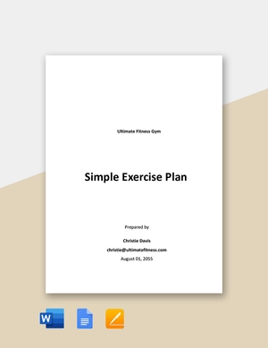 Simple Exercise Plan Template Simple Exercise Plan Template
