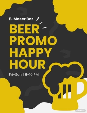 Happy Hour Beer Promotion Flyer Template
