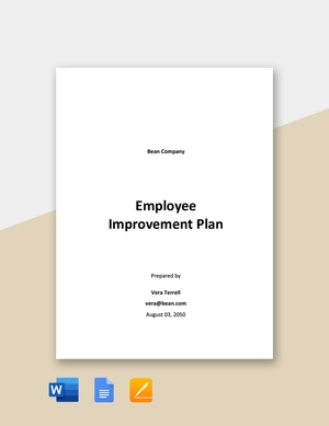 Employee Improvement Plan Template