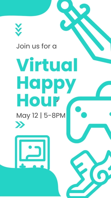 Free Virtual Happy Hour Whatsapp Post Template to Edit Online