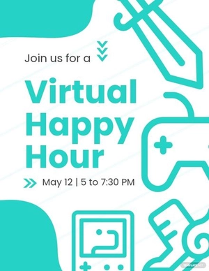 Virtual Happy Hour Flyer Template
