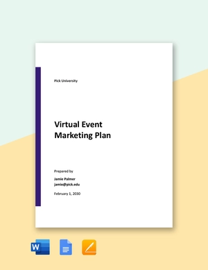 Virtual Event Marketing Plan Template Virtual Event Marketing Plan Template