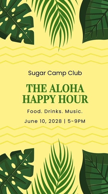 Free Happy Hour Event Whatsapp Post Template to Edit Online