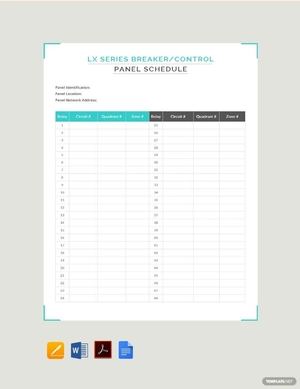 LX series Panel Schedule Template