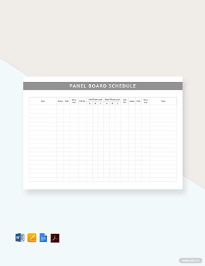 Panel Board Schedule Template