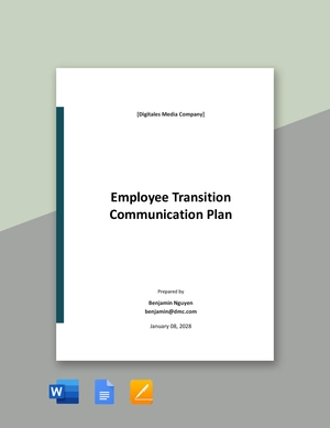 Employee Transition Communication Plan Template