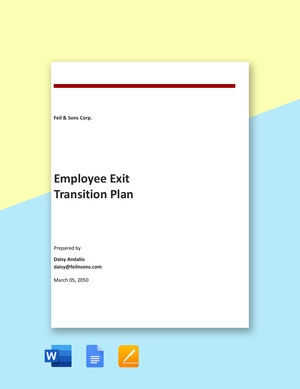 Employee Exit Transition Plan Template