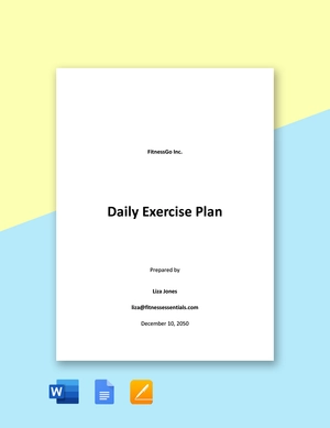 Daily Exercise Plan Template