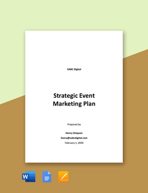 Sample Strategic Event Marketing Plan Template