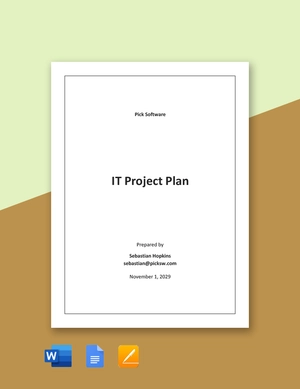 Simple IT Project Plan Template