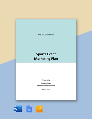 Sports Event Marketing Plan Template