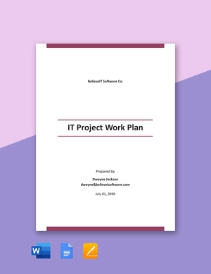 IT Project Work Plan Template