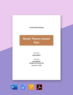 Music Theory Lesson Plan Template