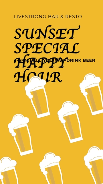 Free Special Happy Hour Whatsapp Post Template to Edit Online
