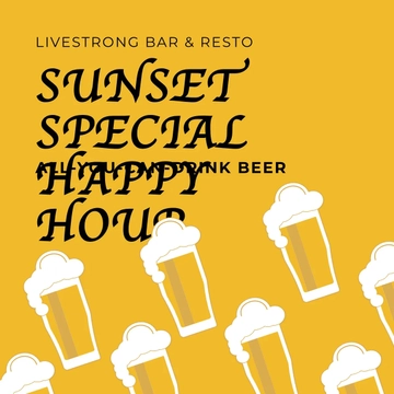 Free Special Happy Hour Linkedin Post Template to Edit Online