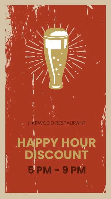 Free Vintage Happy Hour Instagram Story Template to Edit Online