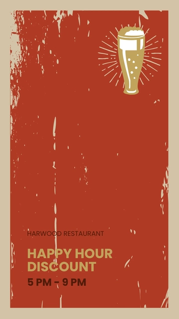 Free Vintage Happy Hour Snapchat Geofilter Template to Edit Online