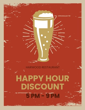 Vintage Happy Hour Flyer Template