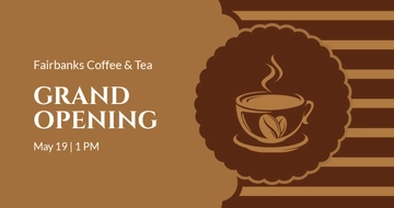 Free Coffee Shop Grand Opening Facebook Post Template to Edit Online
